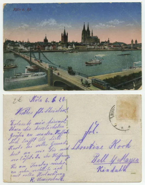 83338 - Colonia a. Rh. - Postal, funcionado 1920