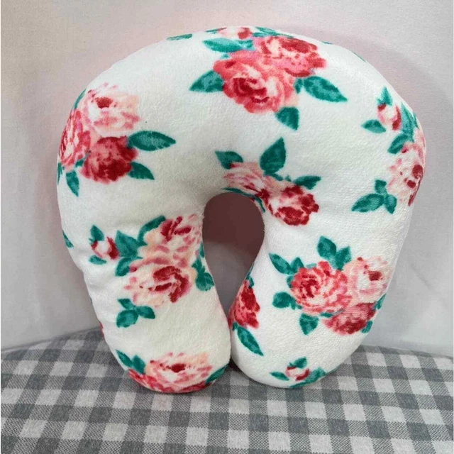 Betsey Johnson Infant Travel Nursing Neck Plush Pillow Pink Dot Rose Floral 8"