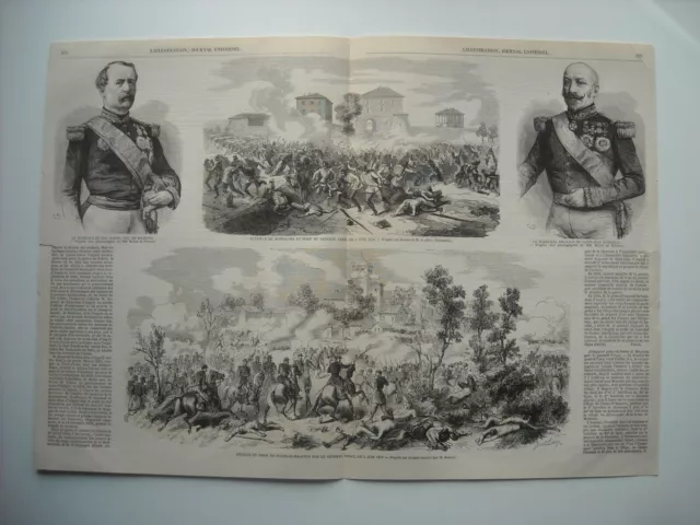 GRAVURE 1859. GUERRE D’Italie. PRISE DE PONTE-DI-MAGENTA. BATAILLE DE BOFFALORA.