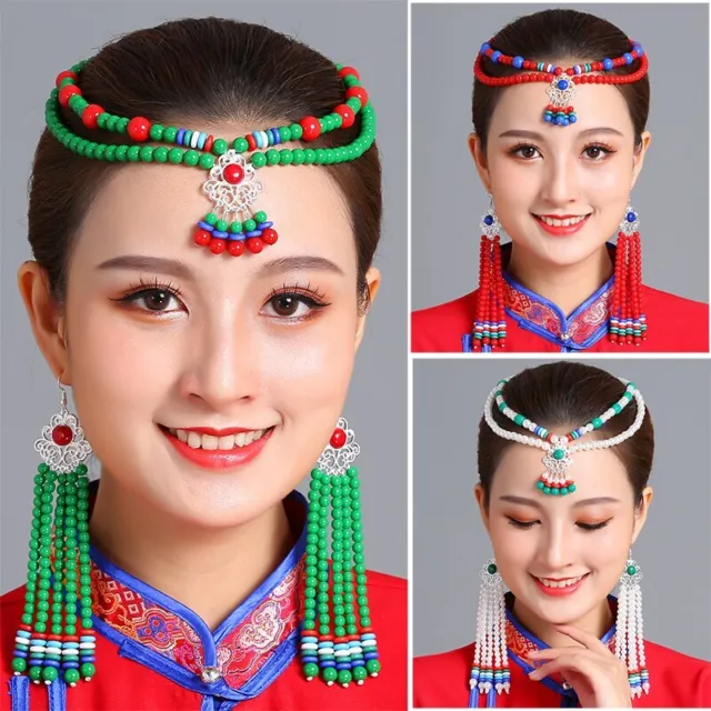 Bride Headdress Mongolian Ancient Style Hair Accessory Cosplay Performance Head