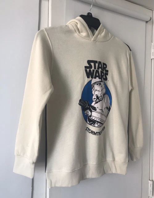 NUOVA FELPA CON CAPPUCCIO ZARA ECRU KIDS BOYS STAR WARS™ LUCIDA taglia 11-12Y #7096 8