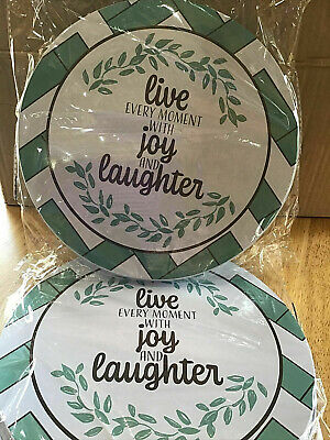 Set of 2 STOVE TOP BURNER COVERS 1 BIG 10" 1 SMALL 8" LIVE WITH JOY & LAUGHTER