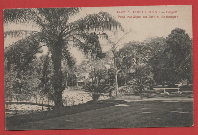Viet Nam . Cpa Cochinchine Saigon Pont Rustique Au Jardin Botanique