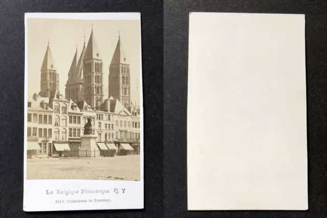 Belgique, Tournai, la cathédrale, circa 1870 vintage cdv albumen print - Notre-D