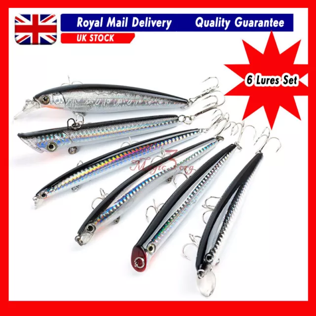 4PCS/6PCS MINNOW SURFACE Lure Spinner Jig Lures Top Water Bass Pike Sea  Fishing £16.99 - PicClick UK