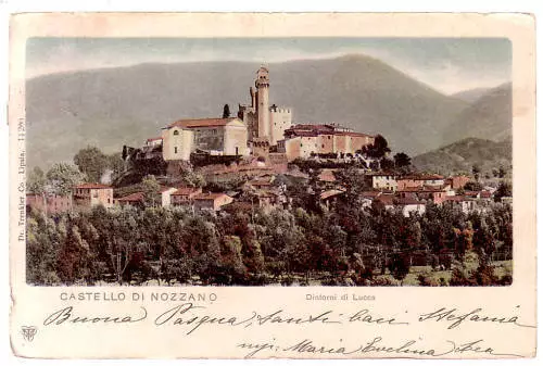 LUCCA Dintorni  Castello di Nozzano   Viaggiata 1903