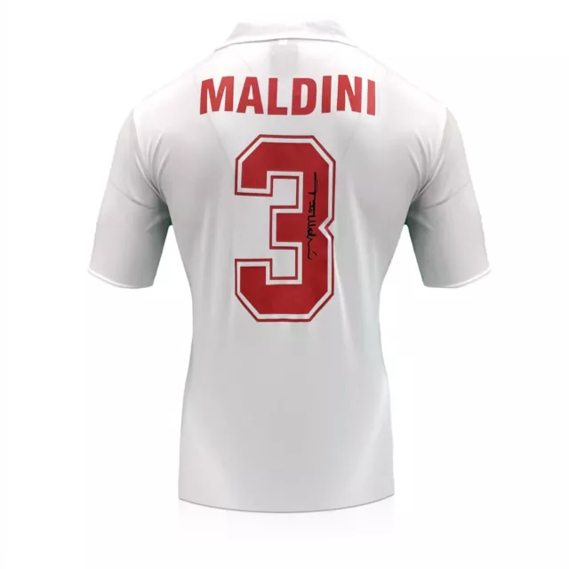 Maillot extérieur de l'AC Milan 1988 signé par Paolo Maldini