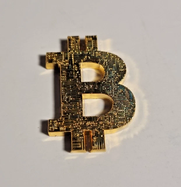 Bitcoin Crypto Coin Gold Plated Red Color B Uncirculated New UNC 0 currency  new