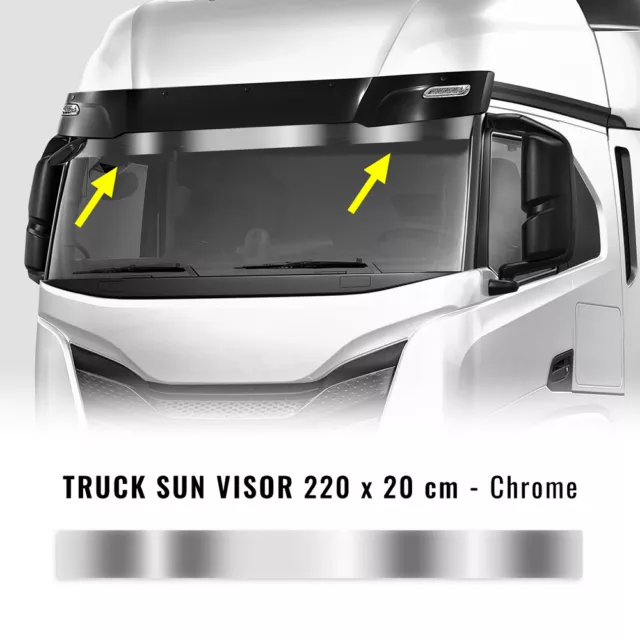 Plaque Parasol Adhésif pour Camion, Chrome, 220 X 20 CM