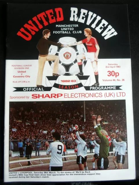 Manchester United v Coventry City     2-4-1983     with token