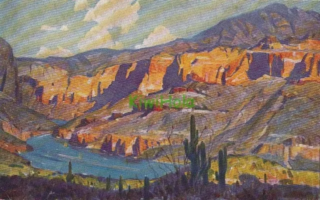 Postcard Southern Lines Pacific Railroad Lake Apache Apache Trail AZ Arizona