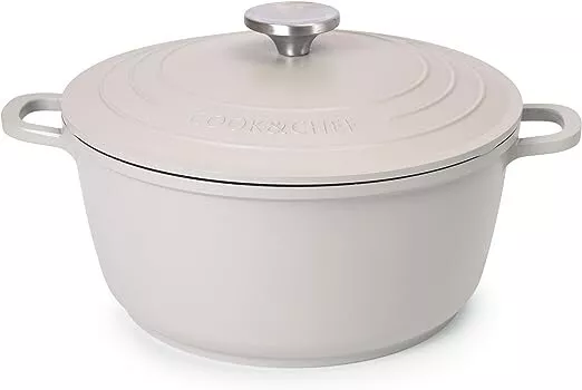 Non-Stick Aluminium Stockpot, 4L Oven Safe Aluminium Cooking Pot, Grey - Nuovva