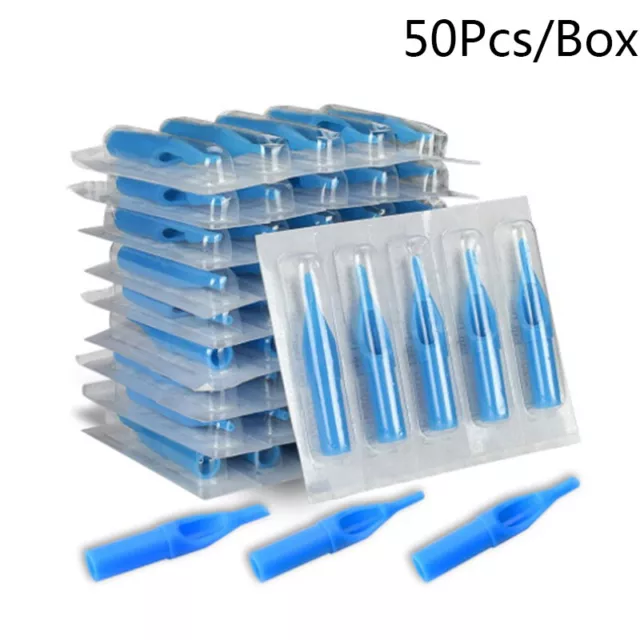 50Pcs Sterile Disposable Tattoo Nozzle Tips Needle Tube Mixed Sizes RT+DT+FT SN❤