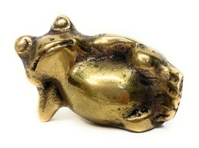 Vintage Brass Frog Figure Unmarked
