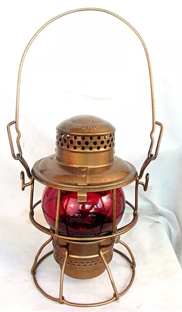 Adlake Railroad Lantern Union Pacific Red Globe Uprr C.1920'S Extra Nice!