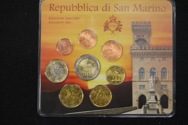 San Marino Monedas de Curso 1 Céntimos Hasta 2 Recién Acuñado En 8er Funda 60309