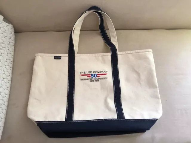 Vintage 1998 Lands End Made in USA Canvas Heavy Duty Tote Bag 23x15x7 " Large