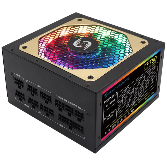 750W GAMING POWER Supply PC PSU Fully Modular ATX Low Noise LED RGB Fan