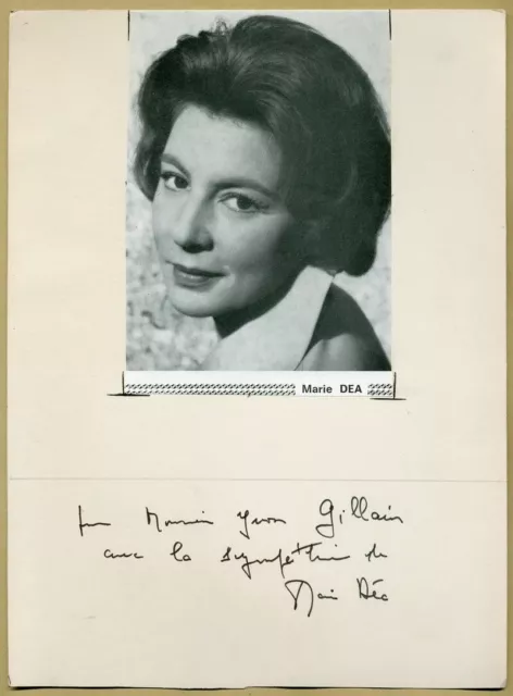 Marie Déa (1912-1992) - Actrice française - Photo dédicacée en personne - 60s