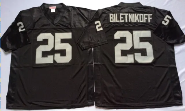 Black Retro American Football Jersey 25# Fred Biletnikoff Jersey Custom Stitched