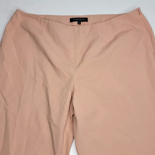 Lafayette 148 New York Women's 8 Light Orange Cropped Bleecker Zip Stretch Pants 3