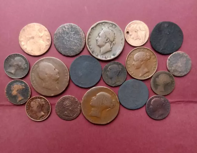 Antique british coin job lot