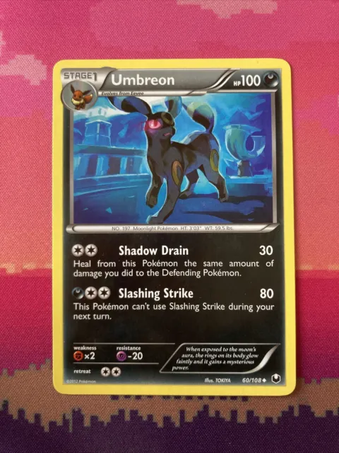 Pokemon Card Umbreon Dark Explorers Uncommon 60/108 Near Mint