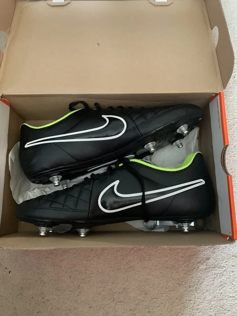 Nike Tiempo Rio II SG Soft Ground Grass Football Boots Black Volt Size 10.5 UK