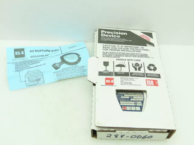 BS&B Safety Systems 1136198; VD-L-02 Rupture Disk 2" Type AV 12.8 PSID @ 72°F