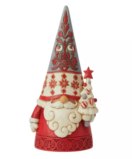 Enesco Jim Shore Heartwood Creek Nordic Noel Gnome with Tree NIB # 6009499