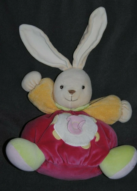 Peluche Doudou Lapin Kaloo 2008 Boule Patapouf Tortue Rose Hochet 30/45 Cm TTBE