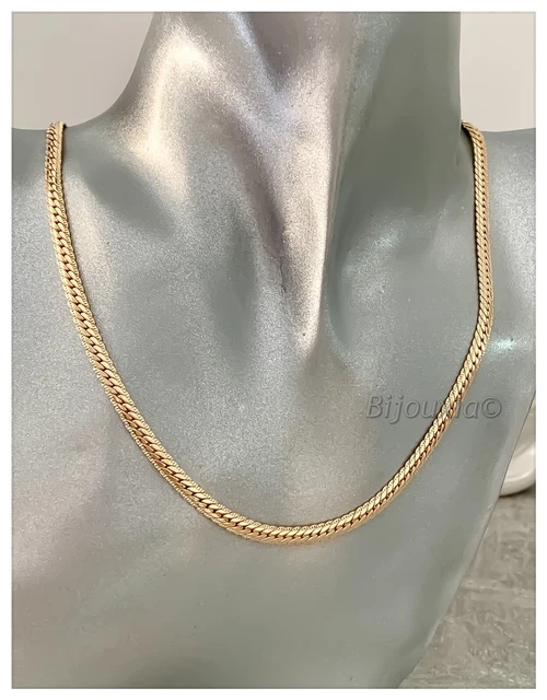 Chaîne Forçat Diamantée 60 Cm Plaqué Or 18 Carats - Bijoux Mixte Neuf Avec étiquettes