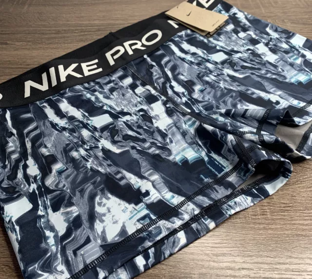 Women's Nike PRO Mid-Rise Allover Print Training Shorts DQ5573-010 SZ XXL New