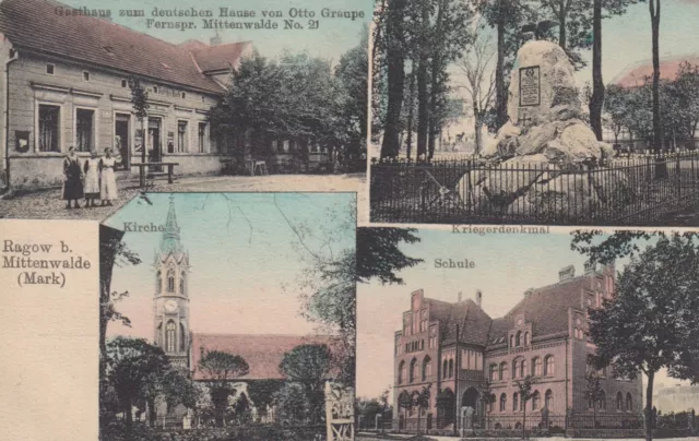 Ragow b. Mittenwalde - Dahme-Spreewald - Brandenburg - 4 Ansichten - 1916 Feldp.