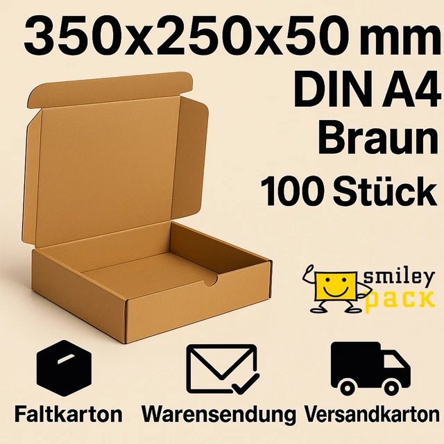 Produktbild von 100x Versandkarton 120x80x45mm Schnelle Aufrichtung Mit Steckverschluss Maxibrie