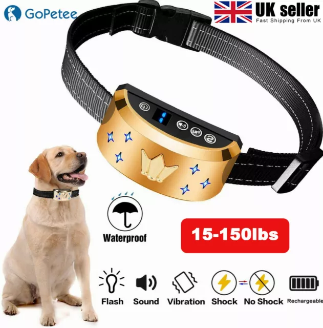 Anti Bark Collar Stop Dog Barking Training Pets Sound&Vibration Stop Barking USB