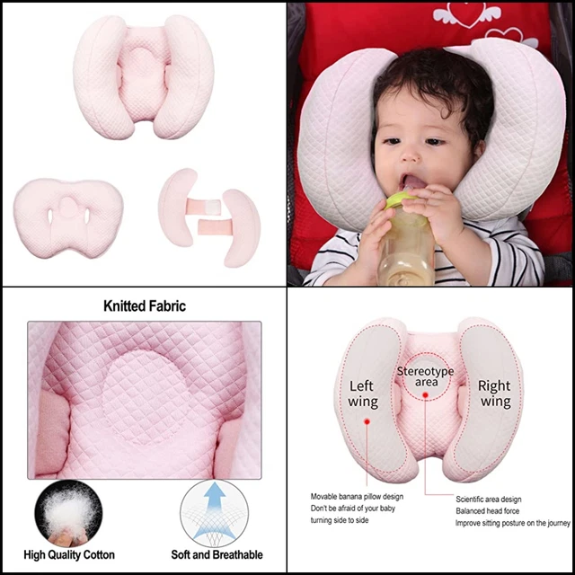 Cojín de viaje 2 en 1 forma  cabeza del cuello plátano para bebé y ninos y ninas