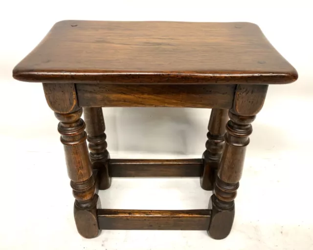 Antique Style Oak Joint Stool / Occasional Table / Lamp Stand (87)