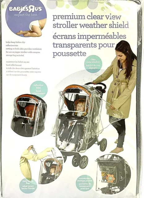 Babies R US Premium clear view stroller weather shield with reflective trim