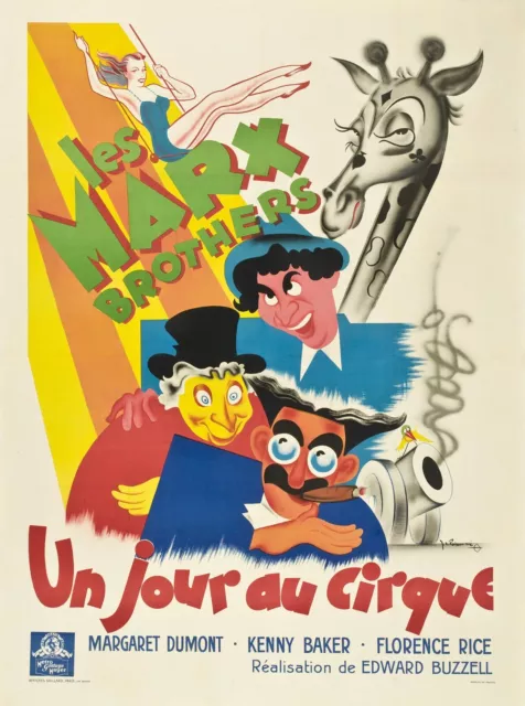 Un Jour Aux Cirque, Les Marx Brothers, Repro Affiche De Cinema Vintage (40X60)