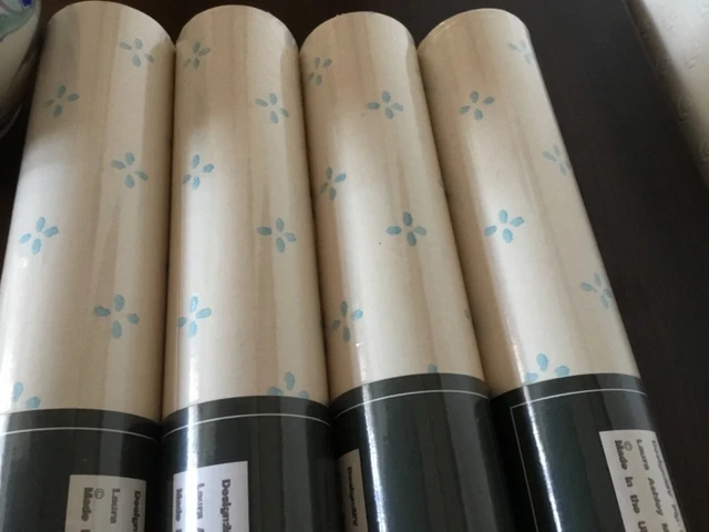 Laura Ashley Vintage Pip wallpaper rolls x 4, sky/ivory………