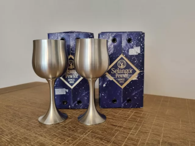 Selangor 2553 Pewter Goblet Set Of 2