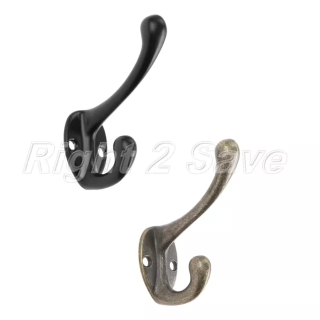 Metal Double Hooks Hat Coat Dress Robe Garment Clothes Hangers Holder Organizer