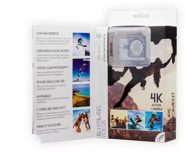 SilverLabel Focus Action UHD 4K Waterproof Sport Camera WiFi Camcorder as Go Pro 2