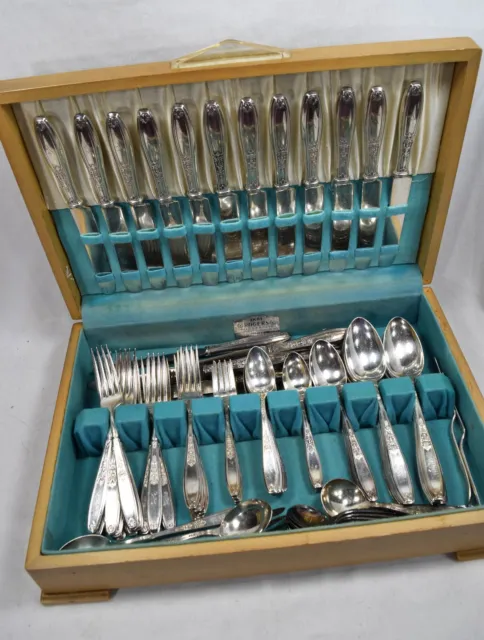 1847 Rogers Bros - Ambassador - Silver Plate - Flatware Set - 90pc - w/ Chest