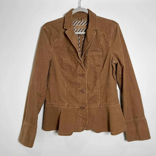 Pilcro and the Letterpress Corduroy Jacket Womens 12 Brown Tan Blazer