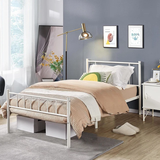 YAHEETECH 3FT SINGLE Basic Metal Platform Bed Frame with Headboard and ...