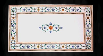 Look Floral Design Incrustation Marbre Dinette Table Haut Royal Look Conférence 107cm 
