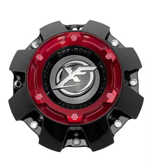 XF OFF-ROAD Gloss Black/Red Top Tall Center Cap 1444L227H HT005-65