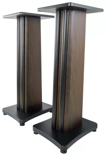 (2) Rockville SS28D Dark Wood Grain 28" Speaker Stands Fits DALI SPEKTOR 1 WLNT